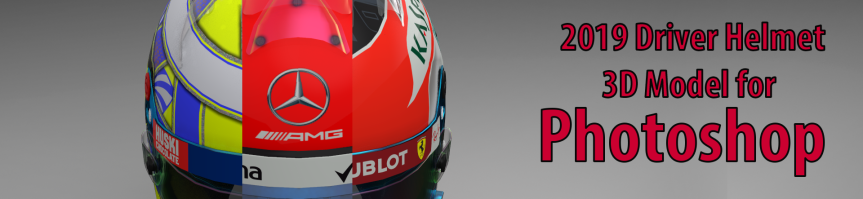 F1 2019 Drivers Helmet 3D Models for Photoshop with DL link